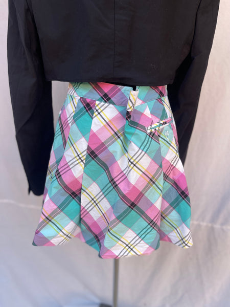 Checkered Pleated Mini Skirt (32)