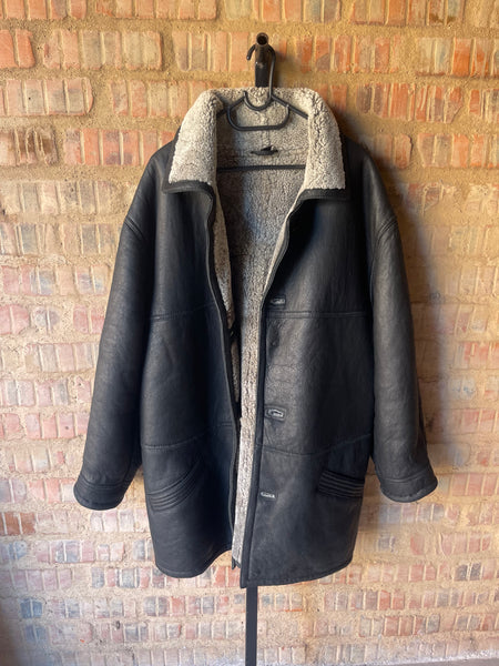 Vintage Genuine Shearling Leather Jacket (2XL/40)