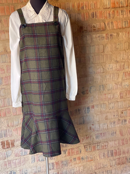 Checkered Olive Dress (S/32)