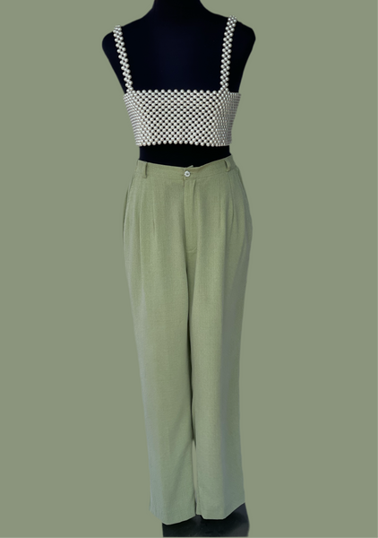 Pleated Green Pants (32)