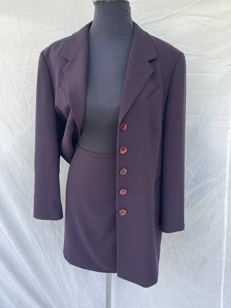 Plum Vinty Skirt Suit (36)