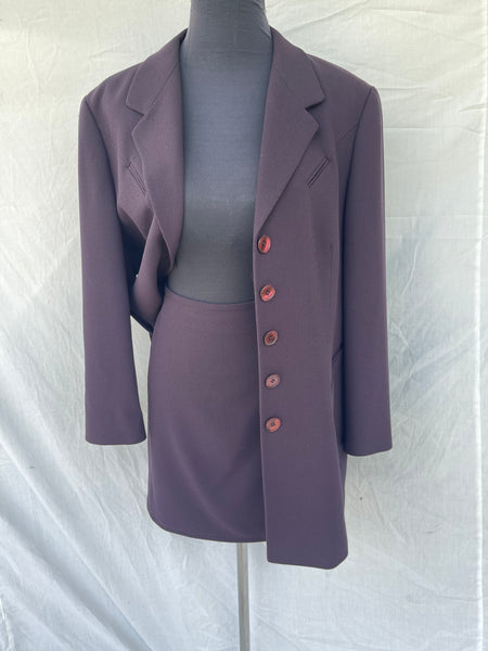 Plum Vinty Skirt Suit (36)