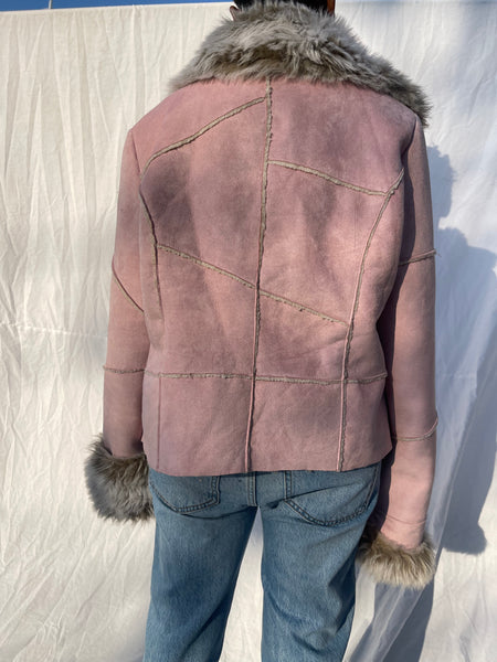 Baby Pink Faux Suede Jacket (S)