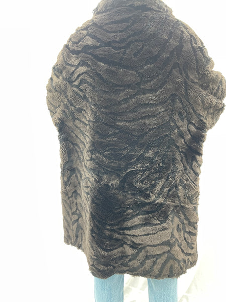 Zebra Pattern Faux Fur Teddy Coat (40)